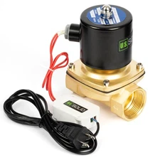 U.S. Solid Smart Solenoid Valve Wi-Fi APP-Controlled 110V AC 1-1/4 in Brass
