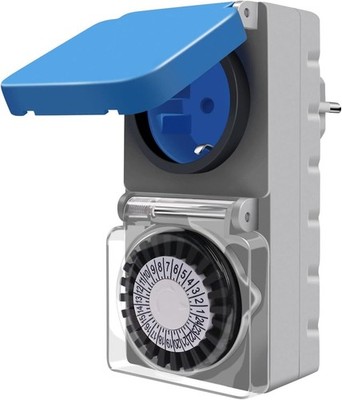 EXTRASTAR Zeitschaltuhr Aussenbereich, Mechanische IP44 Zeitschaltuhr Steckdose