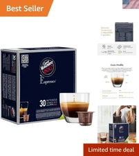 Caff Vergnano Intenso Italian Espresso Capsules, 30 Ct - Bold Flavor, Medium ...