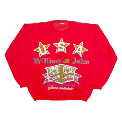 William & John USA Herren Sweatshirt Rot USA M