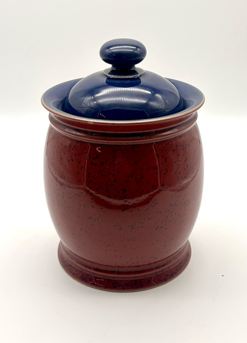 Denby Stoneware Harlequin Storage Jar/Canister Red England