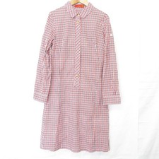 Yorkland Check Pattern Long Sleeve Shirt Dress, Size 9AR, Red Women USED