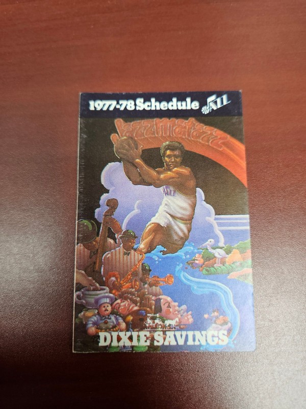 ES25 New Orleans Jazz 1977/78 NBA Basketball Pocket Schedule - Dixie Savings