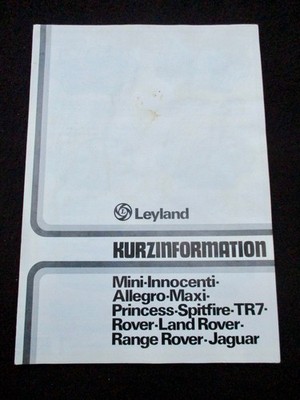 Leyland Mini Allegro Rover Jaguar Triumph 1978 Deutsch Prospekt 6S A4 1450
