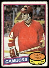 1980-81 O-Pee-Chee Vintage OPC Set Creased Darcy Rota Vancouver Canucks #301