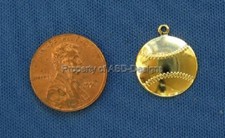 25pc Gold Plated Sports MLB Baseball Charms 6863