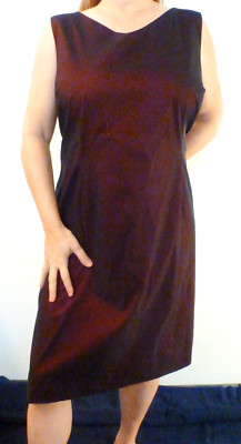 VENEZIA STYLISH MAROON STRETCHY TAFFETA SLEEVELESS ZIPPERED KNEE DRESS 22 NWOT