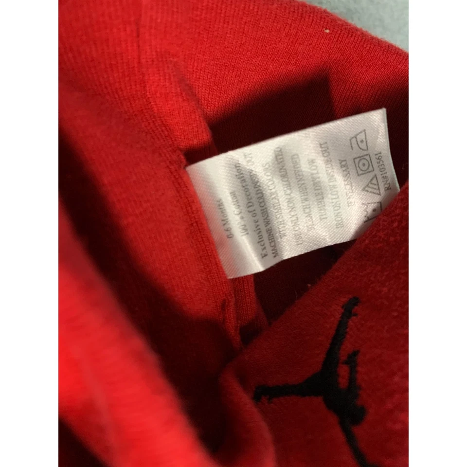 Air Jordan Niños Infante Bebé Talla 0 6 Meses Gato Sombrero Gorro Rojo Negro Jersey Foto 3 de 3