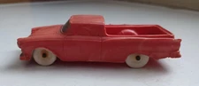 Auburn Rubber Toy 1950' Ford Ranchero Pickup Truck Red  W/White Plastic Wheels