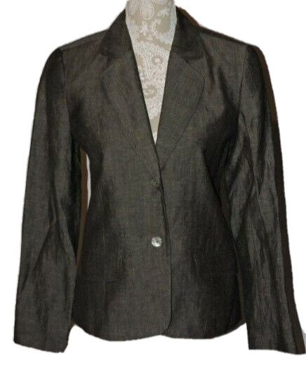 Chicos Blazer Jacket Solid Gray Career Womens 6 L… - image 1