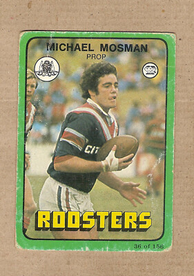 1978  EASTERN SUBURBS ROOSTERS  RUGBY LEAGUE CARD #36  MICHAEL MOSMAN
