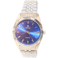 RöTting Design Herrenuhr Blaues Ziffernblatt Silberfarbene LüNette Datum Neu