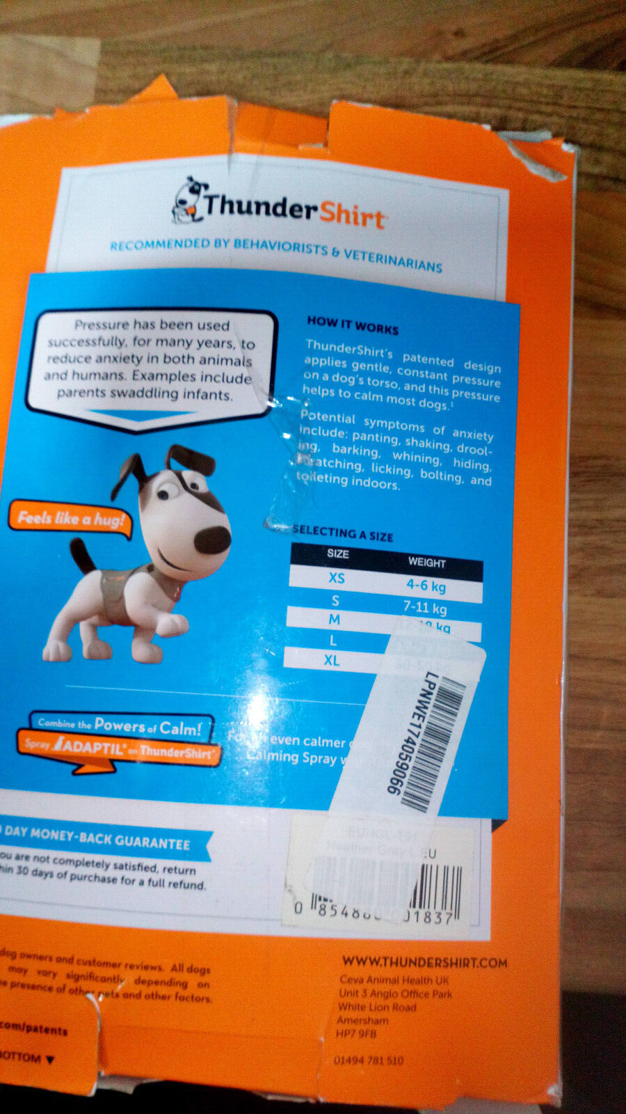 Thundershirt Stress & Anxiety Relief Coat For Dogs Grey Used a Couple