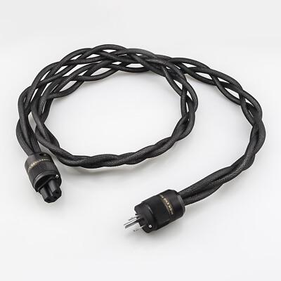 Audiophile US EU Schuko AC Silver Plated 7N OCC HiFi Power Cable Suply Cord