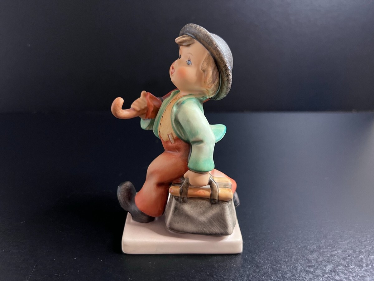 Goebel Hummel Figurine Merry Wanderer Boy with Bag and Umbrella Germany