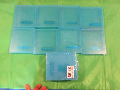 LOT of 11 Nintendo NES EMPTY Hard Protector Blue Logo Storage Clamshell CASE