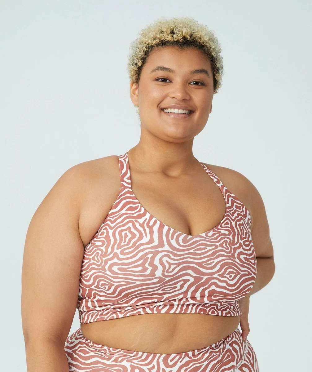 Cotton On Curve Plus Size Workout Crop Top-Bra 16-20, Dense Wave Baked Clay  #44