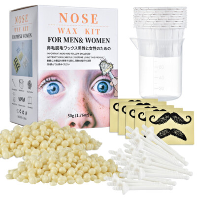 Nose ear Hair Waxing Kit 50g Beans Quick & Painless Hair Remover for Men & Women