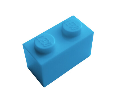 Lego 10 Stück Stein 1x2 in mittel azurblau (medium azure) Steine 3004 Neu Basics