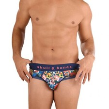 SKULL  BONES Mosaic Skulls Brief Splatter 2-Layer Gusset Contour Pouch 7
