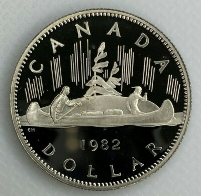 1982 CANADA VOYAGEUR PROOF ONE 1 DOLLAR HEAVY CAMEO COIN | eBay