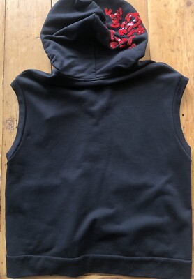 Numero Ventuno N 21 mens M (48) Zip hoodie VEST Red Sequin Embellished Hood N21