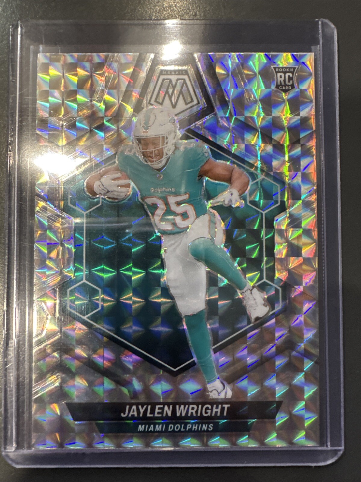 2024 Panini Mosaic - Rookies Silver Prizm #383 Jaylen Wright (RC) Miami Dolphins