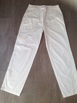 Damenhose, Stoffhose, weiß, Größe 36, Hose zweifach zu krempeln