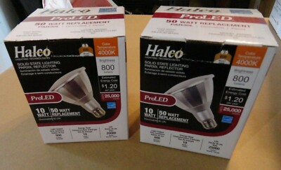 2 Halco PAR30L LED Flood Light Bulb 80959 PAR30FL/830/ECO/LED DIMMABLE 10W 4000K