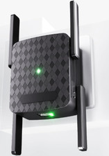 WiFi Booster Extender 1200Mbps Cover up to 9800 Sq.Ft 256 Devices Repeater BLK