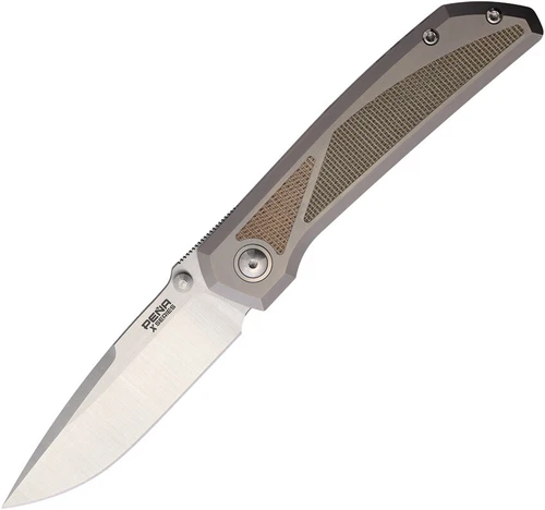 Pena Knives Mula Framelock Titanium & Micarta Folding M390 Drop Pt Knife E73