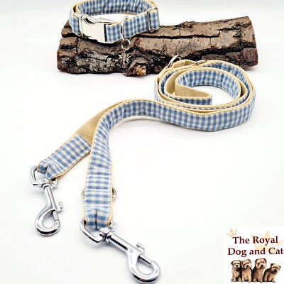 Leine Führleine Nylonleine Hund NEU The Royal Dog and Cat 2m/2,5cm blau-weiß