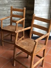 Coppia di Sedie d'Epoca in Legno Massello