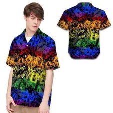 Beach Shirt Hawaii Shirt Lgbt Letters Neon Rainbow