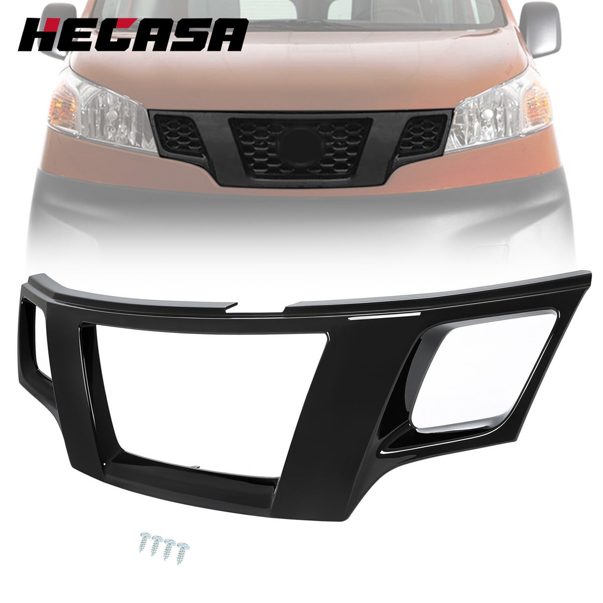 Front Grille Shell Trim Black For 13-21 Nissan NV200 S/SV