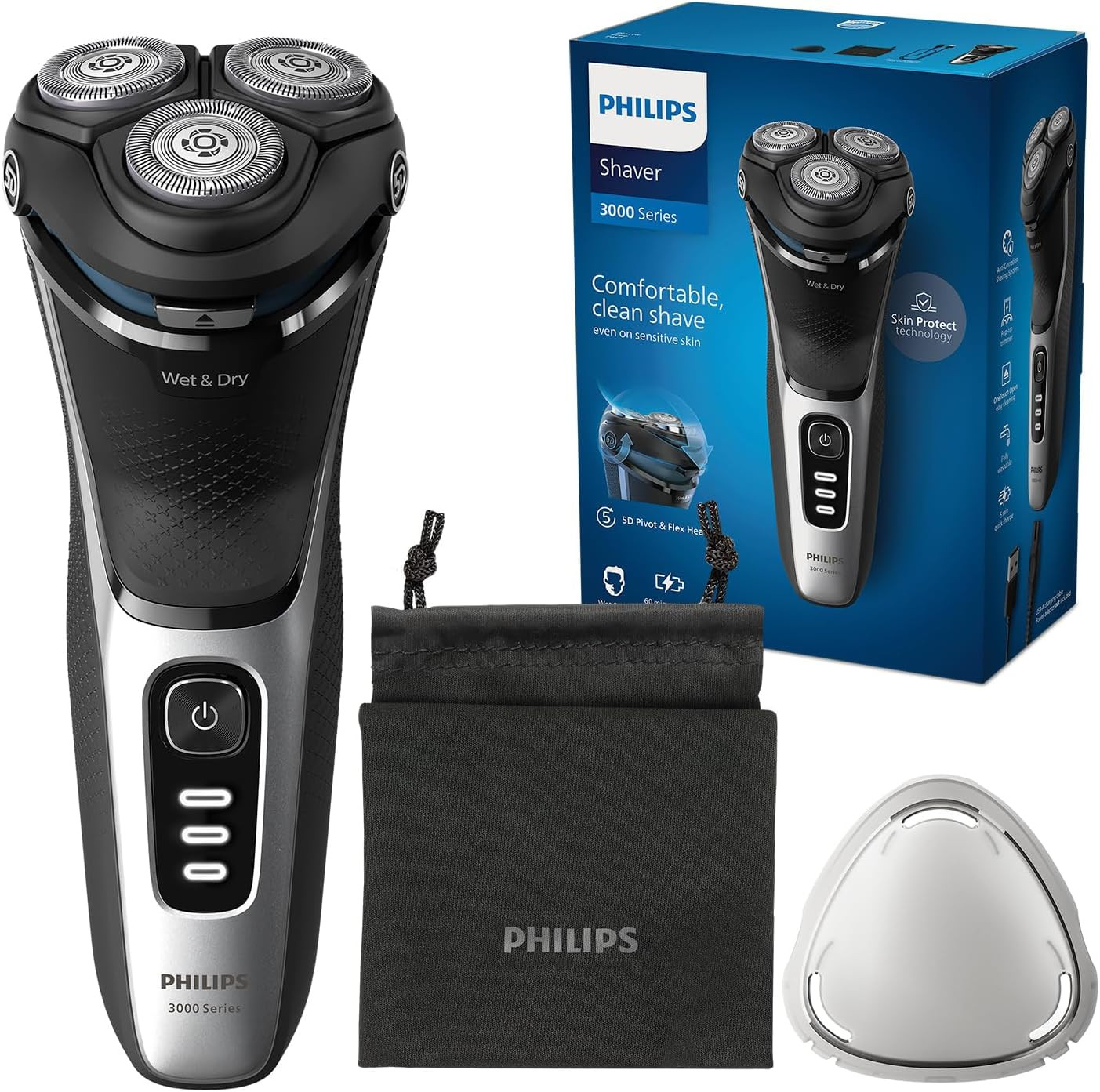 Rasoio Elettrico Philips 3000 Wet & Dry | Rasatura Rapida e Precisa