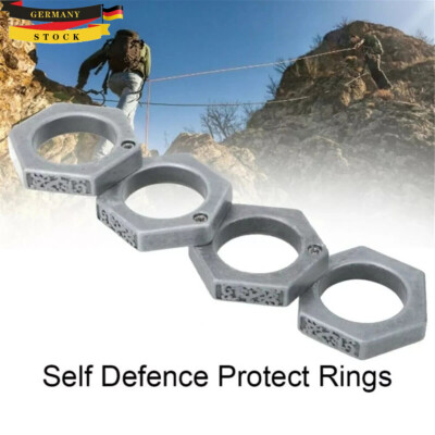 4x Selbstverteidigung Schutz Ringe Finger Breaker Notfall Rettung Survival Tool