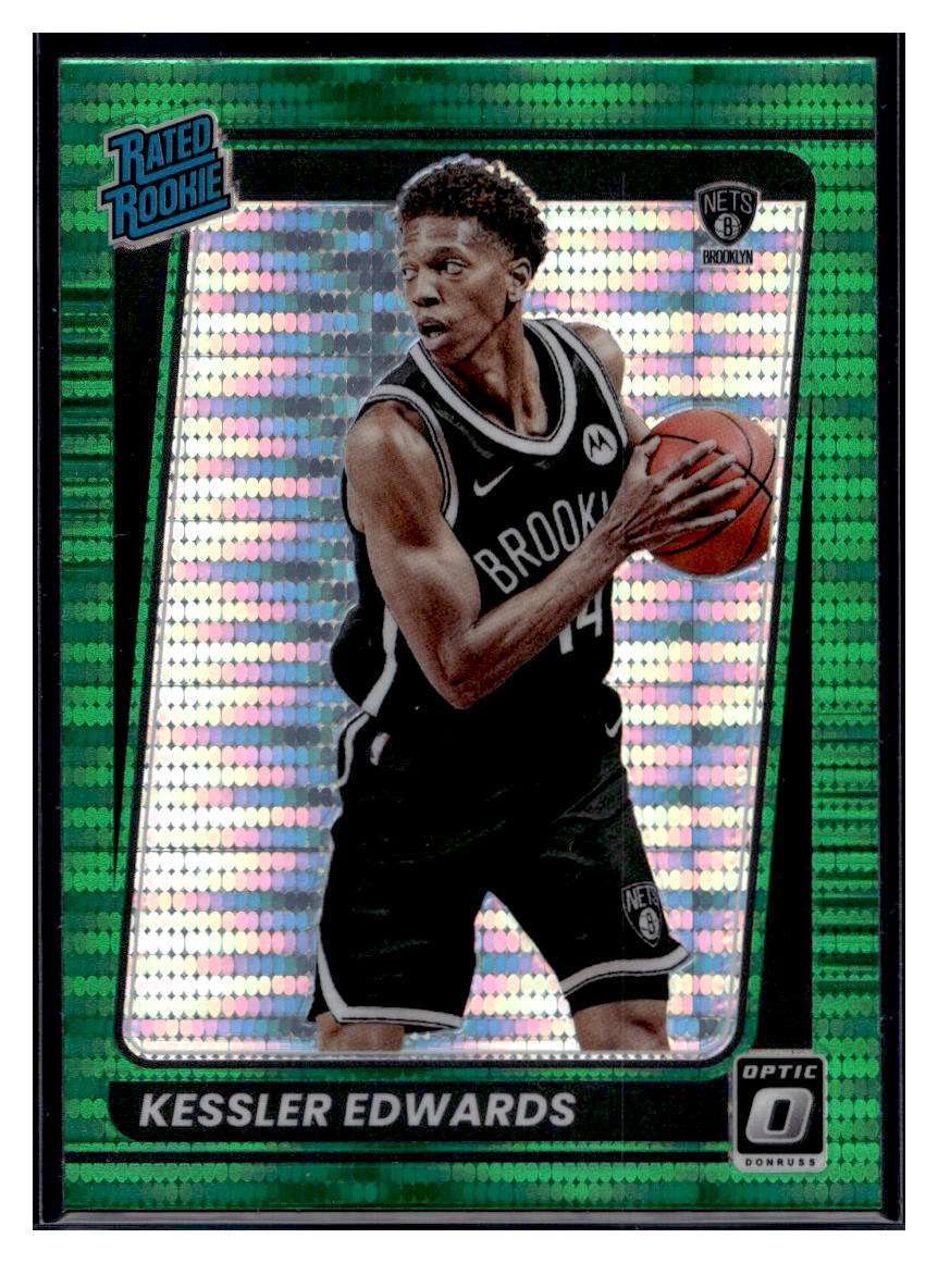 2021-22 Panini Donruss Optic Green Pulsar Prizm #154 Kessler Edwards RC (B)