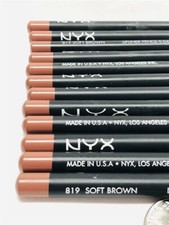 Lot of 12pcs NYX Lipliner Pencil 819 Soft Brown (Made in USA), As Imaged