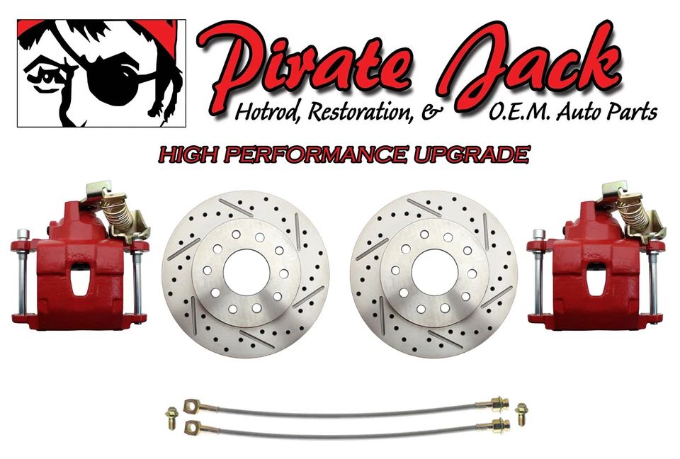 Kit de freio a disco traseiro Ford 9, rotores D/S de alto desempenho, pinças vermelhas para PC - Imagem 2 de 4