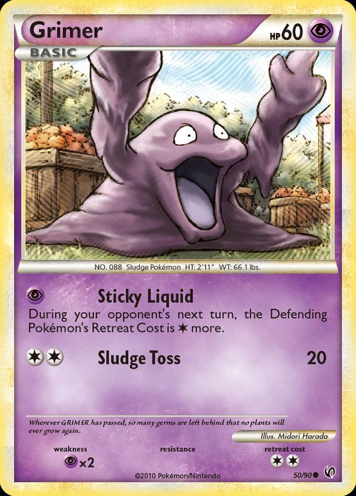 Pokemon Grimer (50/92) HS—Undaunted LP