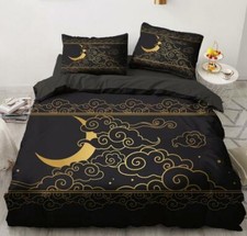 3D Yellow Moon NAO5583 Bed Pillowcases Quilt Duvet Cover Set Queen King Fay