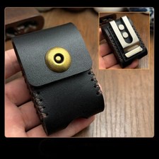Custodia accendino Zippo/Zorro fondina cintura anello clip marsupio pelle mucca NUOVO