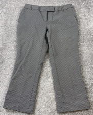 Dalia Straight Leg Capri Pants Women's 6 Black White Geometric Print Mid Rise