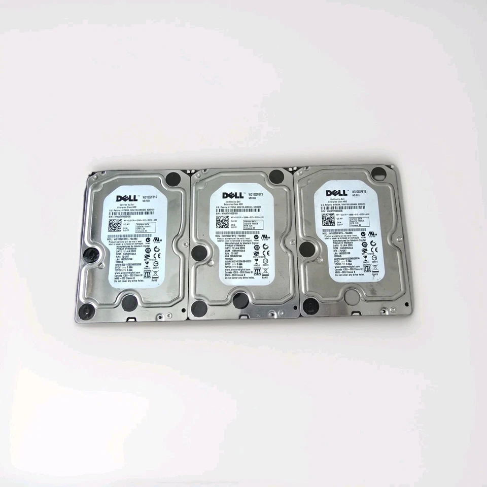 3x FESTPLATTE DELL 050XV4 WD1002FBYS 1TB 7.2K 32MB SATA II 3.5"
