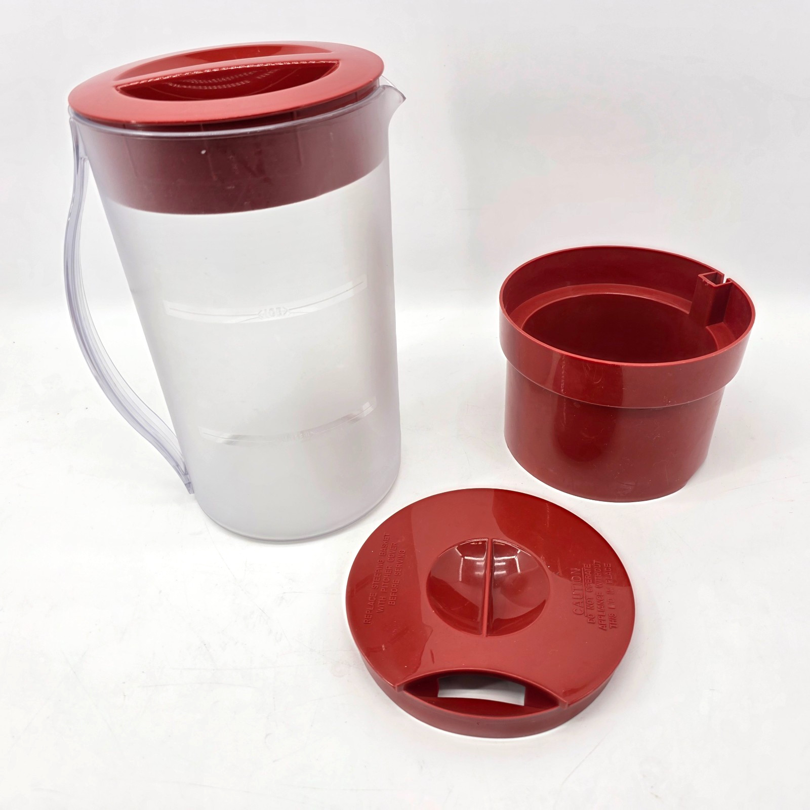 Tm1 2 Quart Pitcher Blue Lid And Brew Basket Frosted