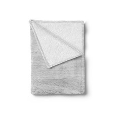 Grey Soft Flannel Fleece Throw Blanket Close up Wood Surface