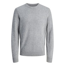 JACK JONES JORSOFT KNIT CREW NECK LIGHT GREY MELANGE SWEATER XL