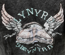 Lynyrd Skynyrd Free Bird T-Shirt Men's Size M Pink Flying Car Black Mineral Wash