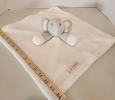 Blankets and Beyond white gray Elephant Lovey Security Blanket Baby Fleece